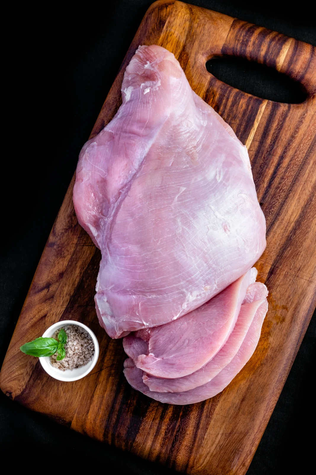 Real photograph of boneless raw chicken breast